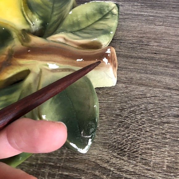 Vtg Yellow Pear Bundle Chalkware Wall Decor - Picture 12 of 15